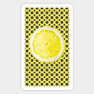 lemons yellow slice with dots Magnet